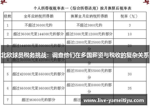 北欧球员税务挑战：调查他们在多国薪资与税收的复杂关系