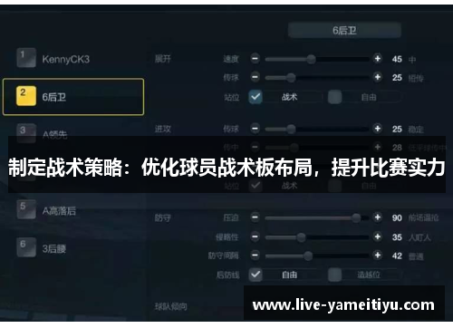 制定战术策略：优化球员战术板布局，提升比赛实力
